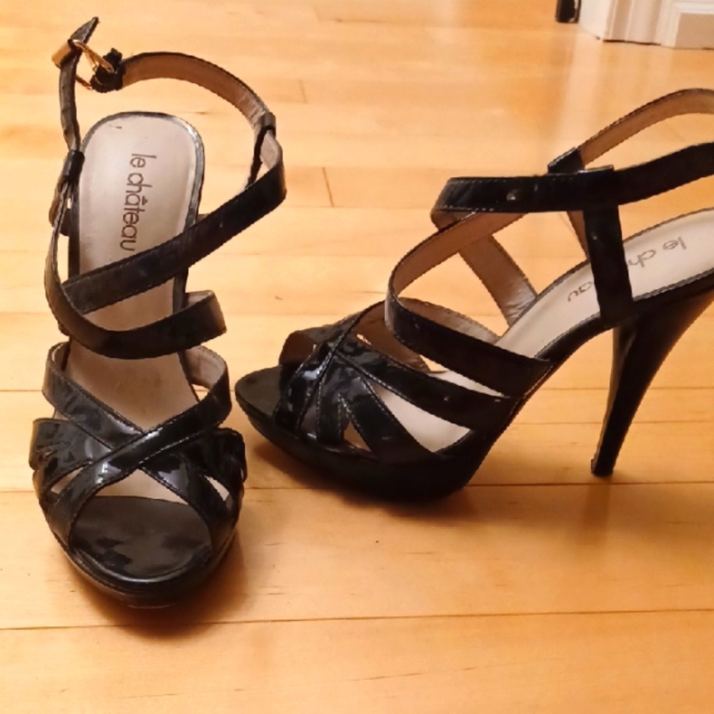 Le Chateau Black Strappy Heels size 5